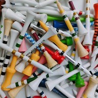 Tees de golf en bois multicolores HOFA de 70 mm en stock, avec logo personnalisé, modèle De4d3, fabriqués par l'usine d'origine du Jiangxi