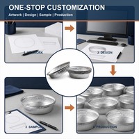 Conteneur alimentaire rond en aluminium pour restaurant, boulangerie, restauration, plats à emporter, préparation de repas, stockage, emballage, fournitures de cuisine