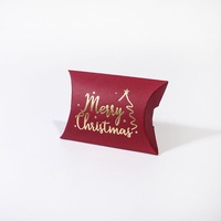 Boîtes cadeaux de Noël en forme d'oreiller, dorées à chaud, pour bonbons et friandises, emballages pour fêtes de Noël