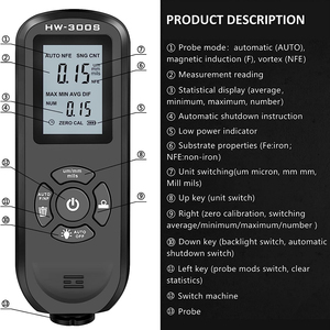 Plage de <span class=keywords><strong>mesure</strong></span> 0-2000um haute précision numérique LCD Automobile Film épaisseur mètre <span class=keywords><strong>voiture</strong></span> <span class=keywords><strong>peinture</strong></span> revêtement épaisseur testeur jauge - Product Image 2