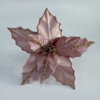 Fleurs artificielles de Poinsettia en polyester pour décorations de Noël intérieures, taille personnalisée, diverses couleurs, tendance, à fixer au mur, pour la maison et les fêtes