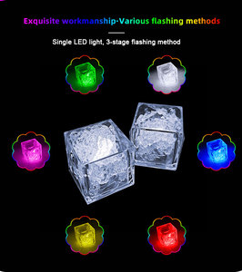 Nouveauté populaire et très vendue : Mini cubes <span class=keywords><strong>de</strong></span> glace LED décoratifs clignotants, lumière LED monocolore pour fête, avec effets <span class=keywords><strong>de</strong></span> changement <span class=keywords><strong>de</strong></span> couleur - Product Image 2
