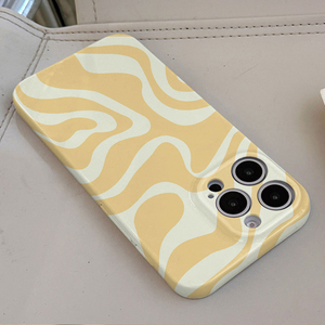 Funda Protectora Rígida para Teléfono Móvil con Diseño de Ondas Amarillas, para <span class=keywords><strong>iPhone</strong></span> 8, X, Xr, Xs, 11, 12, 13, <span class=keywords><strong>14</strong></span>, 15, 16, 17 Pro Max - Product Image 3
