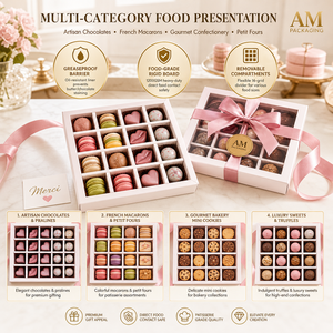 Caja de Regalo de Chocolate de Lujo con Cinta, Tamaño Personalizado y Cartón Rígido de Grado Alimenticio para Marcas de Confitería, OEM y ODM - Product Image 2