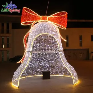 1.2m/1.5m Warm White Christmas Motif Light Jingle Bell for Outdoor Wedding and Holiday Decoration Emitting Cold White Light