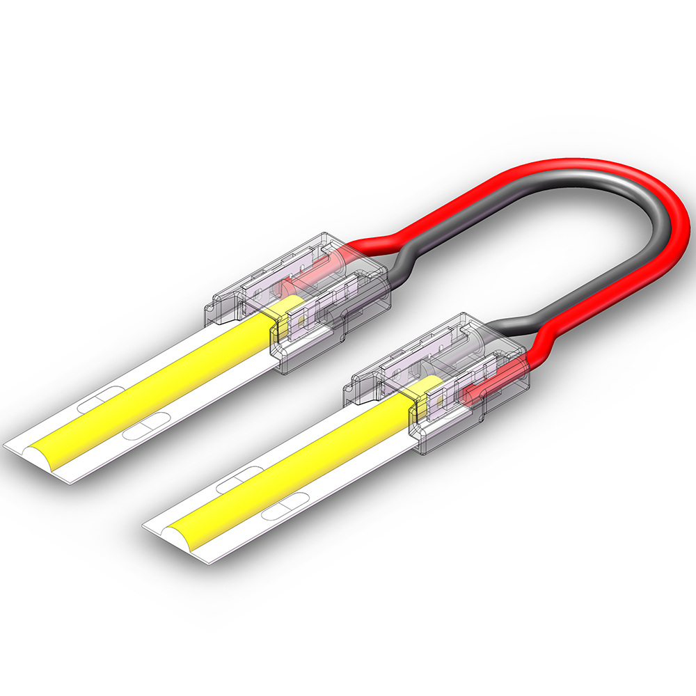 Tira de luces LED COB a regleta, conexión de potencia de 2 pines, resistente al agua, Conector sin soldadura