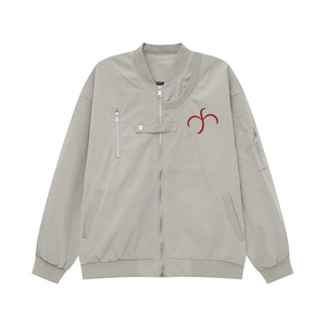 Chaqueta Americana de Estilo Urbano con Cremallera Decorativa, Chaqueta de Béisbol Funcional, Chaqueta Informal Tipo Cárdigan - Product Image 3