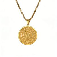 Collier avec lettres arabes en acier inoxydable, pendentif circulaire Allah, calligraphie islamique, 99 noms, bijoux pour femmes et hommes