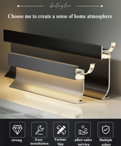 Bán Hot LED chiếu sáng nhôm ván chân tường trang trí cơ sở Hội Đồng Quản trị hồ sơ đúc TRIM tầng phụ kiện ốp chân tường - Product Image 5