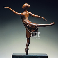 Statue en bronze de fille dansant le ballet, sculpture de ballerine, décoration de bureau