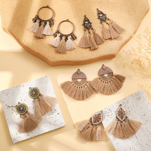 Vente en gros DIY Bohème Rétro Pendentif <span class=keywords><strong>attrape</strong></span>-rêves Accessoires de bijoux faits à la main Gland pour les fêtes Cadeaux en alliage - Product Image 4