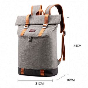 Large Capacity Laptop Computer Traveling <b>Backpack</b> Waterproof Oxford <b>Roll</b> <b>Top</b> Rucksack - Product Image 6