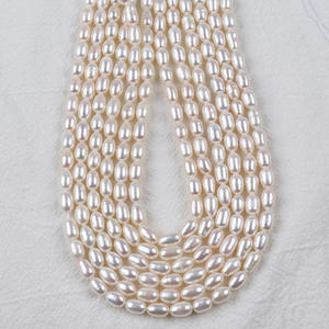 Zhuji Natural Freshwater Rice Pearl <b>Beads</b> 5-6mm Loose White Pink <b>Colored</b> <b>Beads</b> for DIY Jewelry Wholesale - Product Image 4