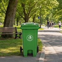 Conteneur à déchets haute capacité 360L avec poignée ergonomique antidérapante pour usage quotidien en usine et entrepôt