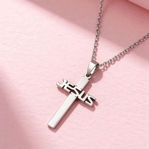 Collier en acier inoxydable avec pendentif <span class=keywords><strong>croix</strong></span> de Jésus-<span class=keywords><strong>Christ</strong></span> pour bijoux tendance - Product Image 3
