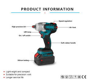 Xách tay 30N. M 3/8 inch cấp công nghiệp không dây điện tác động khoan 12V <span class=keywords><strong>lithium</strong></span> pin DIY điện tuốc nơ vít - Product Image 2