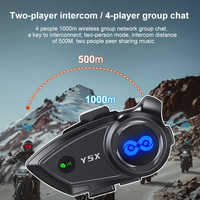 Casque de moto Y5X avec interphone de groupe, communication audio 4 voies, écouteurs Bluetooth, intercom, mixage audio pour la conduite
