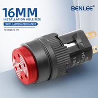 Personalización de fábrica BENLEE Zumbador Alarma Impermeable IP65 Benlee Mejor calidad 16MM DC Zumbador 12V 24V