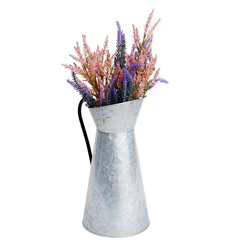 Farbiger Blumentopf Metall-Eimer Topf verzinkte Stahleimer Gartendekoration Pflanzenvase
