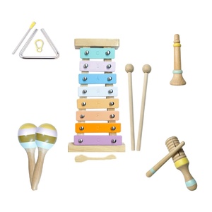 Wholesale Wooden Percussion <b>Instrument</b> Set With Xylophone Maraca Piccolo Flute Sound Tube For Kids <b>Music</b> Education And Play - Product Image 4
