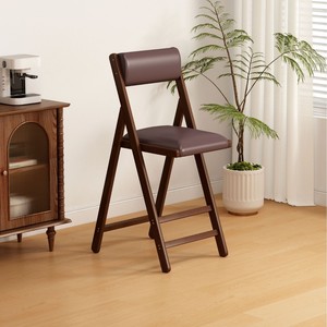 Nordic style foldable <b>bamboo</b> solid wood dining chair, simple dormitory leisure office computer chair, balcony comfortable <b>stool</b> - Product Image 4