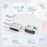 Cable de Datos HeXing DSC-0160 Micro Mini Tipo C USB 3.0 con Conector Hembra y Macho (Cobre Negro) para Accesorios de Carga