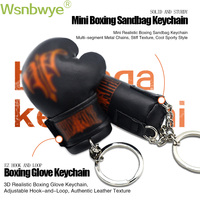 Cadeaux sur le thème de la boxe, mini-gant de boxe en PU, porte-clés de gym, porte-clés de sac de frappe 3D, porte-clés en cuir avec logo personnalisé imprimé, breloques