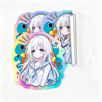 Autocollant en vinyle personnalisé, résistant à l'eau, imprimé UV sur PVC, film brillant pour imprimante jet d'encre, découpe à la forme, dessin animé, anime