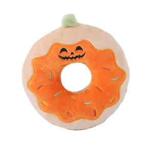 D国王定制万圣节毛绒吱吱作响的甜甜圈狗咀嚼玩具 - Product Image 3
