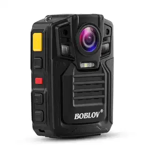 Boblov D7 IP65 2pcsバッテリー1080Pビデオレコーダー取り外し可能な360度クリップIRナイトビジョンボディ着用カメラ (トラフィック用)