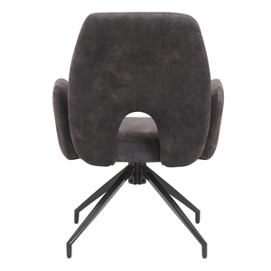 Fauteuils de bureau de salon <span class=keywords><strong>peinture</strong></span> noire cadre en métal couverture en <span class=keywords><strong>tissu</strong></span> siège en mousse rotation automatique à 180 ° chaise d'appoint pivotante - Product Image 5