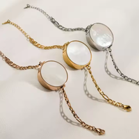 Bracelet à lèvres en acier inoxydable personnalisé avec miroir caché, rechargeable, portable, bijou cosmétique, accessoire de beauté tendance