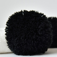 Gorro de punto de invierno para bebé, gorro de orejas bonitas Unisex, gorro de punto con pompón de piel doble para niños y niñas pequeñas con forro polar grueso