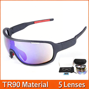 <span class=keywords><strong>Lunettes</strong></span> de vélo de montagne de haute qualité, monture rouge intégrale en TR90, légères, protection UV, semi-cerclées, pour le sport et le VTT - Product Image 2