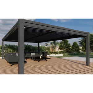 DIY bioklimatischer Pavillon Pergola im modernen Design Terrassentach motorisierte Aluminium-Pergola für Schwimmbad Pergola 8 × 4