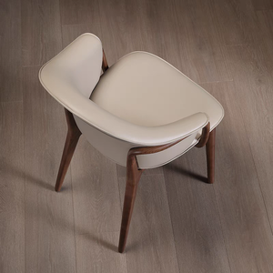 Sedie da Pranzo Moderne di Lusso Personalizzate in <span class=keywords><strong>Legno</strong></span> Massello e Compensato, Sedie con Schienale Alto e Rivestimento in <span class=keywords><strong>Pelle</strong></span> per Arredamento Casa e Soggiorno - Product Image 3