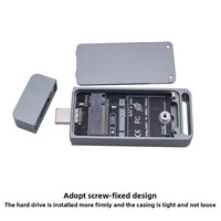 Boîtier de disque dur M.2 SSD 2230 2242 vers Type-C, transmission 10 Gbit/s, NVMe NGFF double usage, en alliage d'aluminium gris