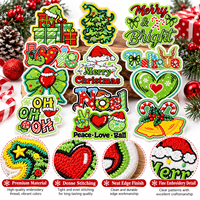 Lot de patchs de Noël en gros, motifs Joyeux Noël, Cœur, Cloche, Canne en sucre, à coudre ou thermocollants, pour artisanat, cadeaux et décoration