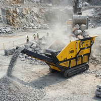 Concasseur à mâchoires compact sur chenilles de haute qualité pour déchets de construction, concasseur mobile sur chenilles