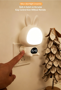 ไฟกลางคืน LED สีขาวนวล รีโมทคอนโทรล ใช้แบตเตอรี่ สำหรับทารกและเด็ก สีขาวชมพู - Product Image 5
