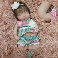Poupée Reborn de 13 pouces en silicone intégral, souple, en silicone platine, réaliste, avec yeux ouverts, bébé fille nouveau-né, jouet doux pour tout-petit