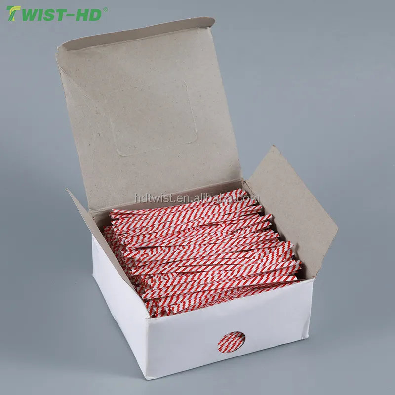 2000PCS/BOX Twist Ties Custom Print Paper/Plastic Twist Tie with Iron Wire Inside