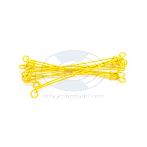 Ataduras de alambre de doble lazo recubiertas de PVC amarillo HF para atar con firmeza barras de acero para una distribución estandarizada del refuerzo en la construcción - Product Image 4