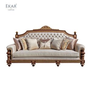 Sofá de Tela con Mechones Tallados a Mano EKAR <span class=keywords><strong>Charleston</strong></span> Estate con Detalles Dorados - Product Image 1