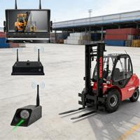 Système de caméra DVR pour chariot élévateur avec moniteur 7 pouces, affichage en écran partagé, alarme sonore pour avertissement de collision dans les centres logistiques