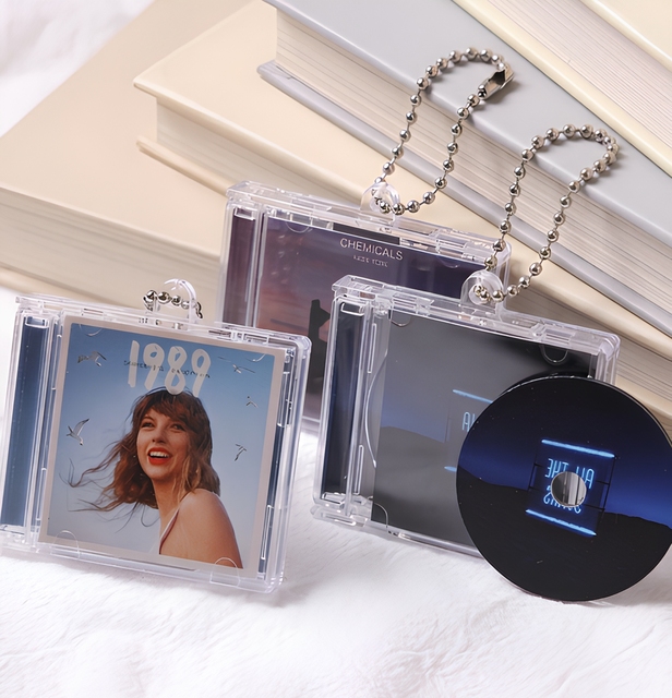Custom NFC Mini CD Box Acrylic Keychain Personalized Music Mini Album Acrylic Charm Souvenir Gift