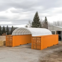 Abri Conteneur Monopoutre Robuste 26x20 pieds en Tissu PVC Imperméable, Tente de Stockage Industrielle, Dôme, Auvent d'Atelier C2620