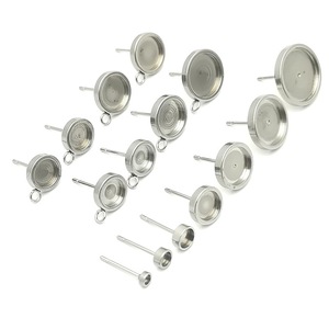 Stainless Steel Earring <b>Posts</b> <b>Round</b> Base Studs For Earring Making Hypoallergenic Jewelry Findings Components - Product Image 1