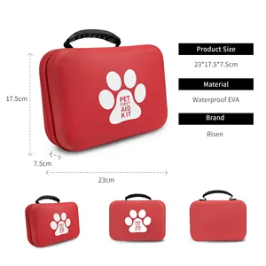 2024 Hot Selling Large Waterproof EVA Dog Pets First Aid Kit Bag Medical Emergency First With Staple Suppliers