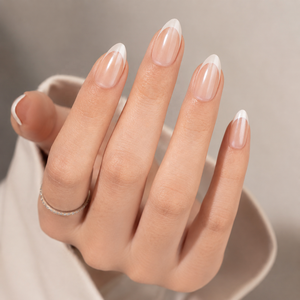 32 <span class=keywords><strong>Uñas</strong></span> Postizas de Gel Suave ABS Estilo Francés, Almendradas Medianas, Transparentes, Color Piel, Minimalistas, Venta al por Mayor, Marca Privada, OEM, ODM - Product Image 3